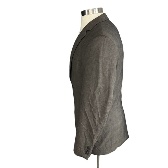 Ralph Lauren Brown Crosshatch Pattern 2-Button 100% Wool Suit Jacket Sz 42L Coat - Picture 3 of 12